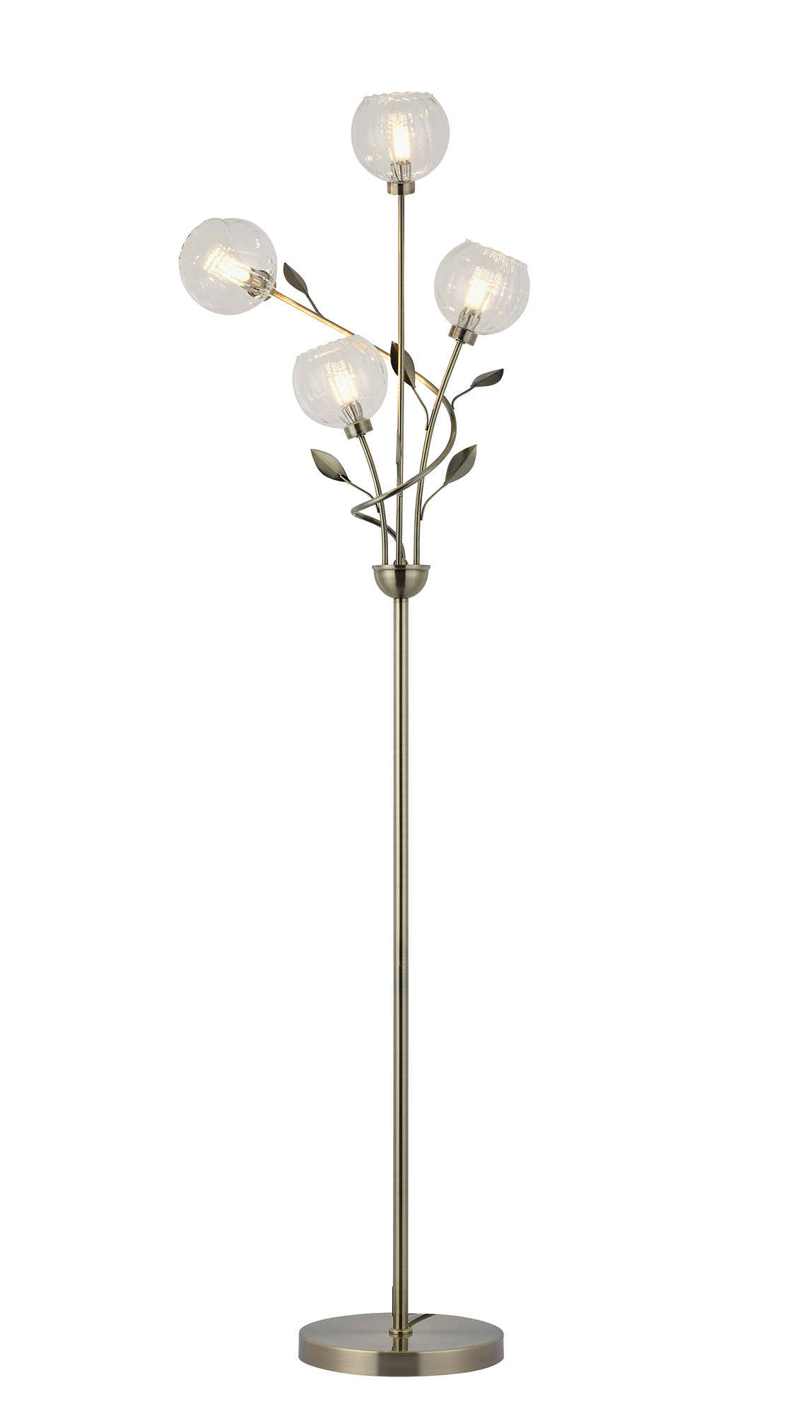 D0845AB  Elm Floor Lamp 4 Light Antique Brass